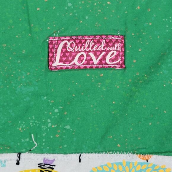 Racetrack Print Quilted Crib Blanket Baby Boys Green Blue Cars Scooters 40x55 - Picture 5 of 13